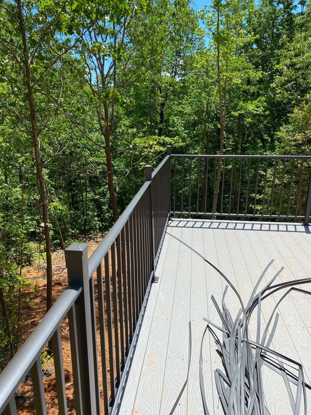 Deck build with metal railing