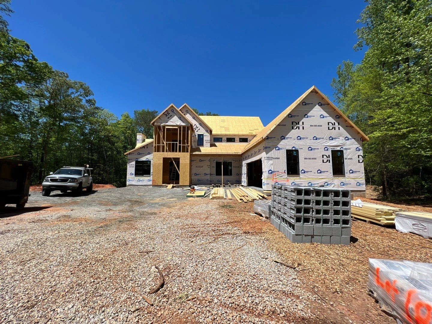 Custom home framed and wrapped &mdash; Marietta, SC