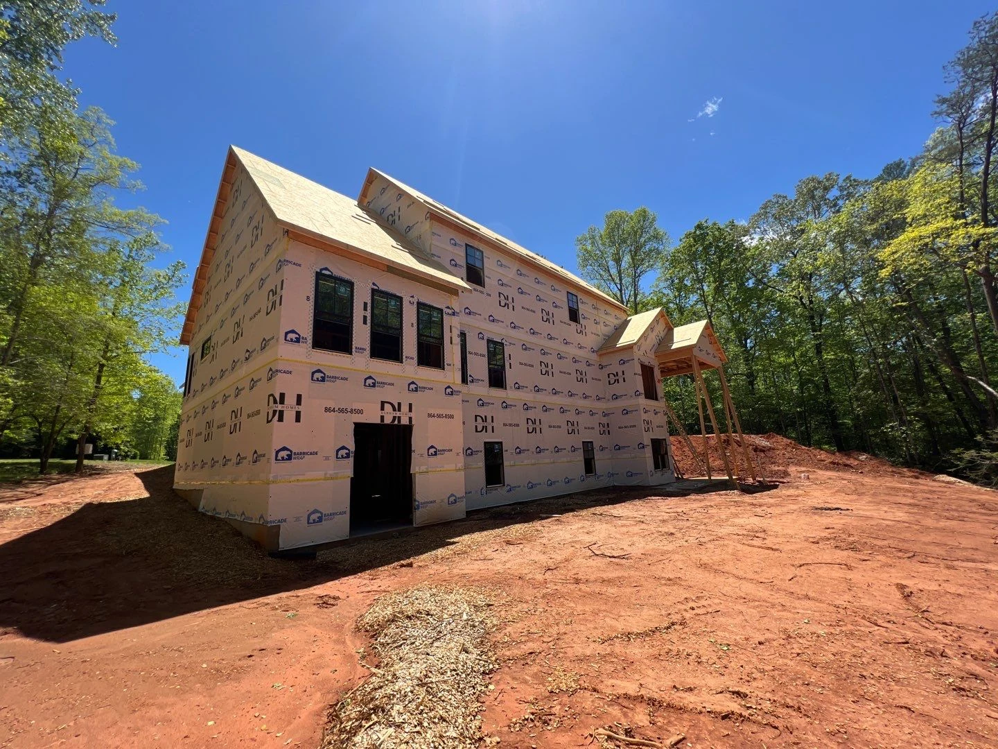 Custom home framed and wrapped &mdash; Marietta, SC