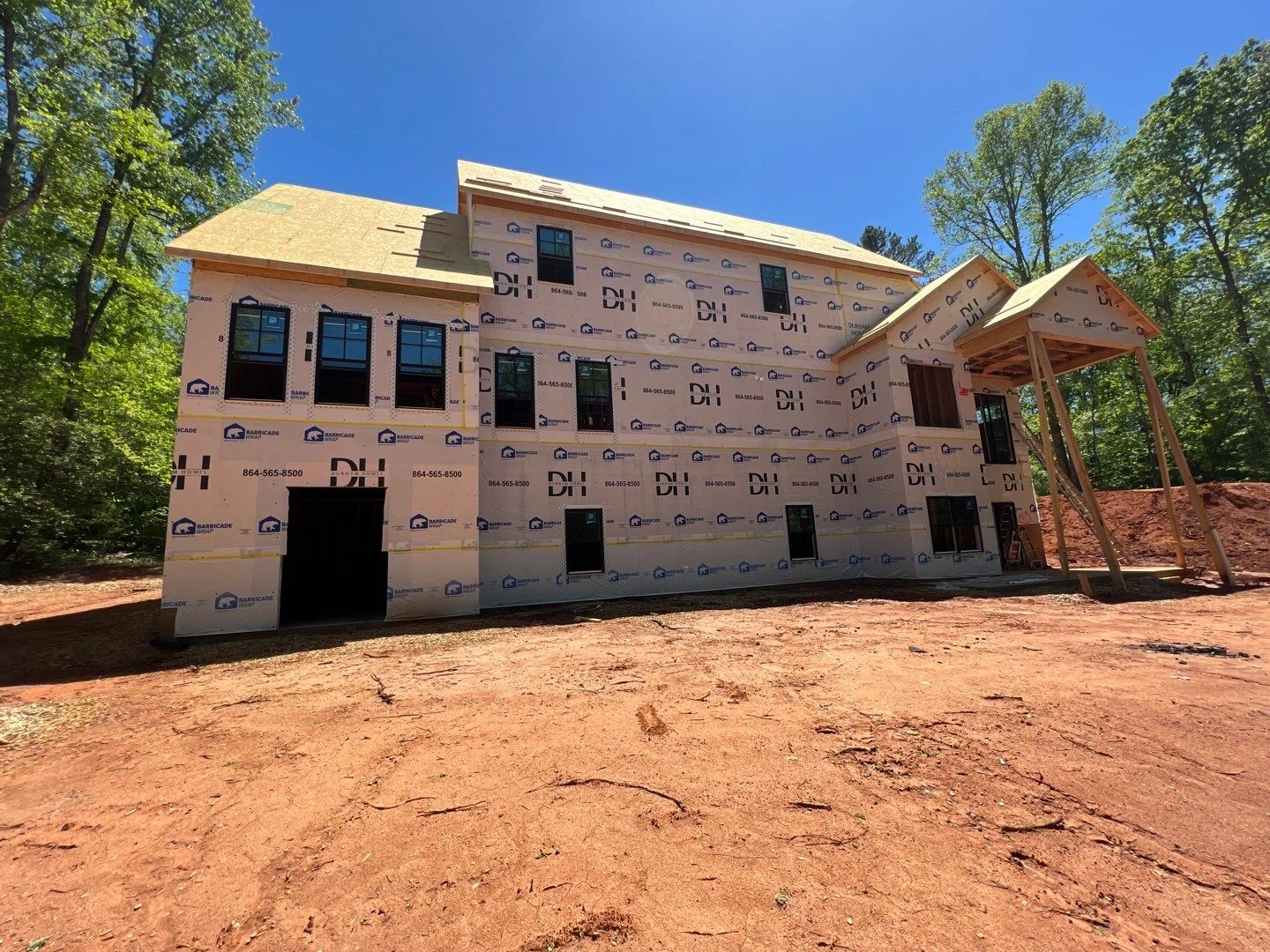 Custom home framed and wrapped &mdash; Marietta, SC