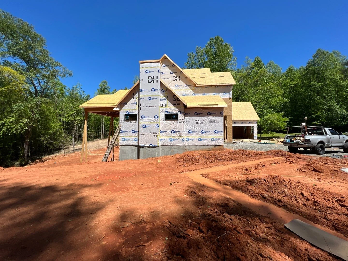 Custom home framed and wrapped &mdash; Marietta, SC