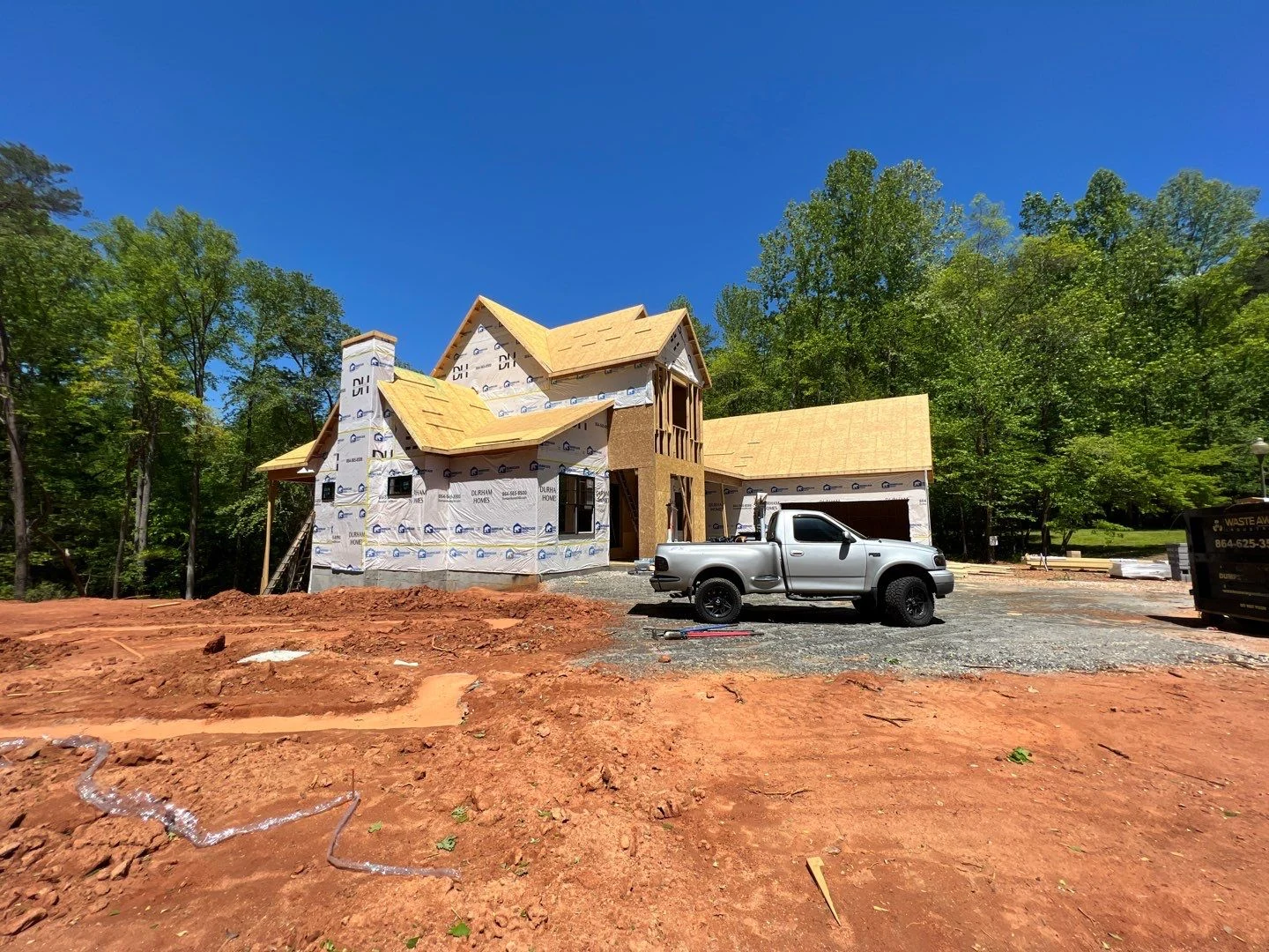 Custom home framed and wrapped &mdash; Marietta, SC