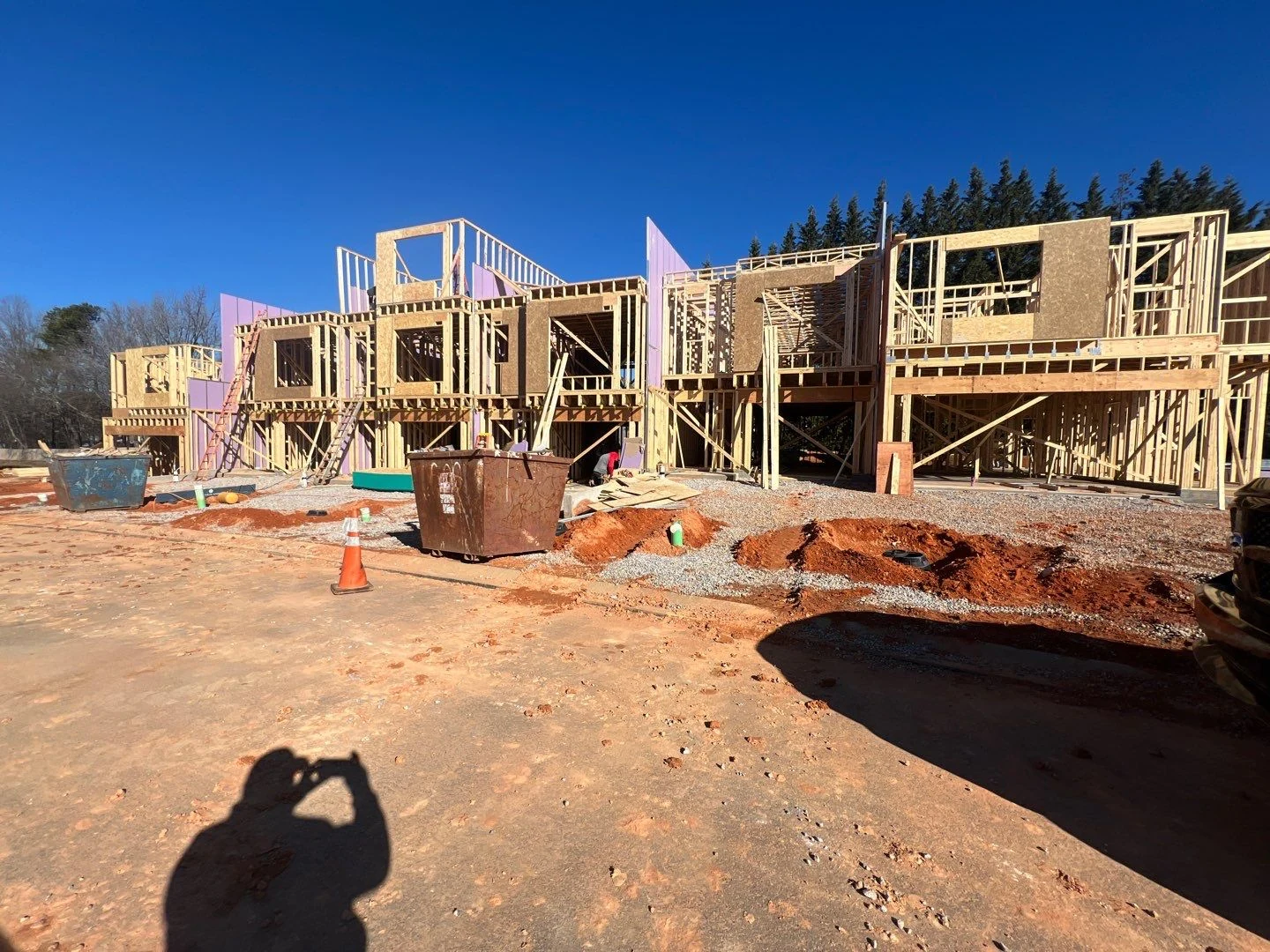 Three-story townhomes framed and wrapped &mdash; Greenville, SC